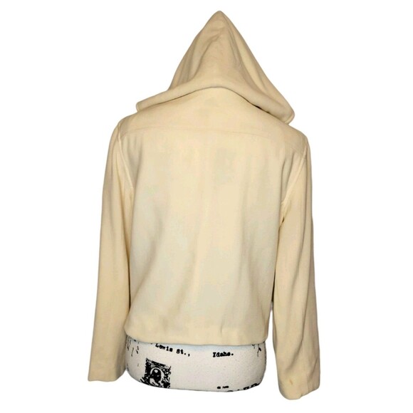 Ralph Lauren LRL Worsted Wool Hooded Jacket Blazer Womens PM Petite Ivory Gold - Picture 6 of 11